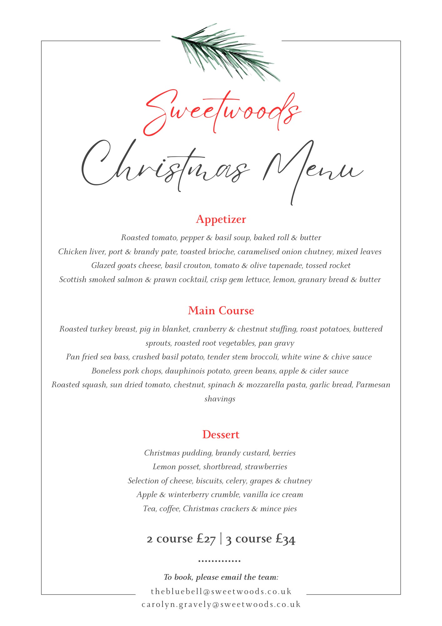 Christmas Menu